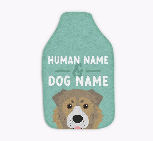 Human and Dog Names: Personalized {breedFullName} Hot Water Bottle